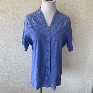 Honey-komb Womens Top Blouse Button Up SP